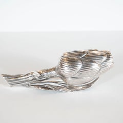 Handcrafted Sterling Silver Artichoke Salt Shaker and Pepper Mill by Missiaglia