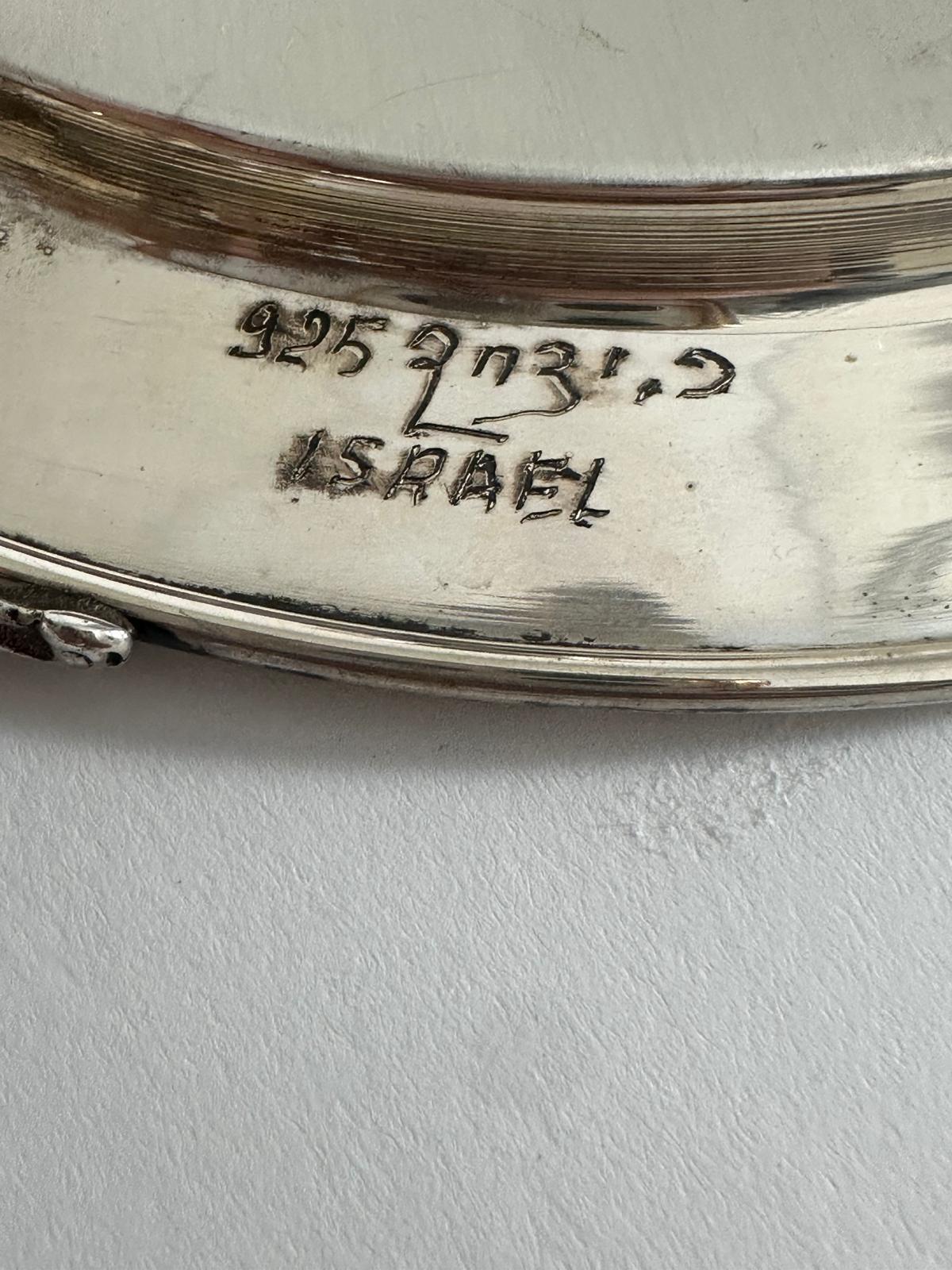 Hand-Crafted Handcrafted Sterling Silver Kiddush Cup and Plate Set  Signed  Israel, 1980 For Sale
