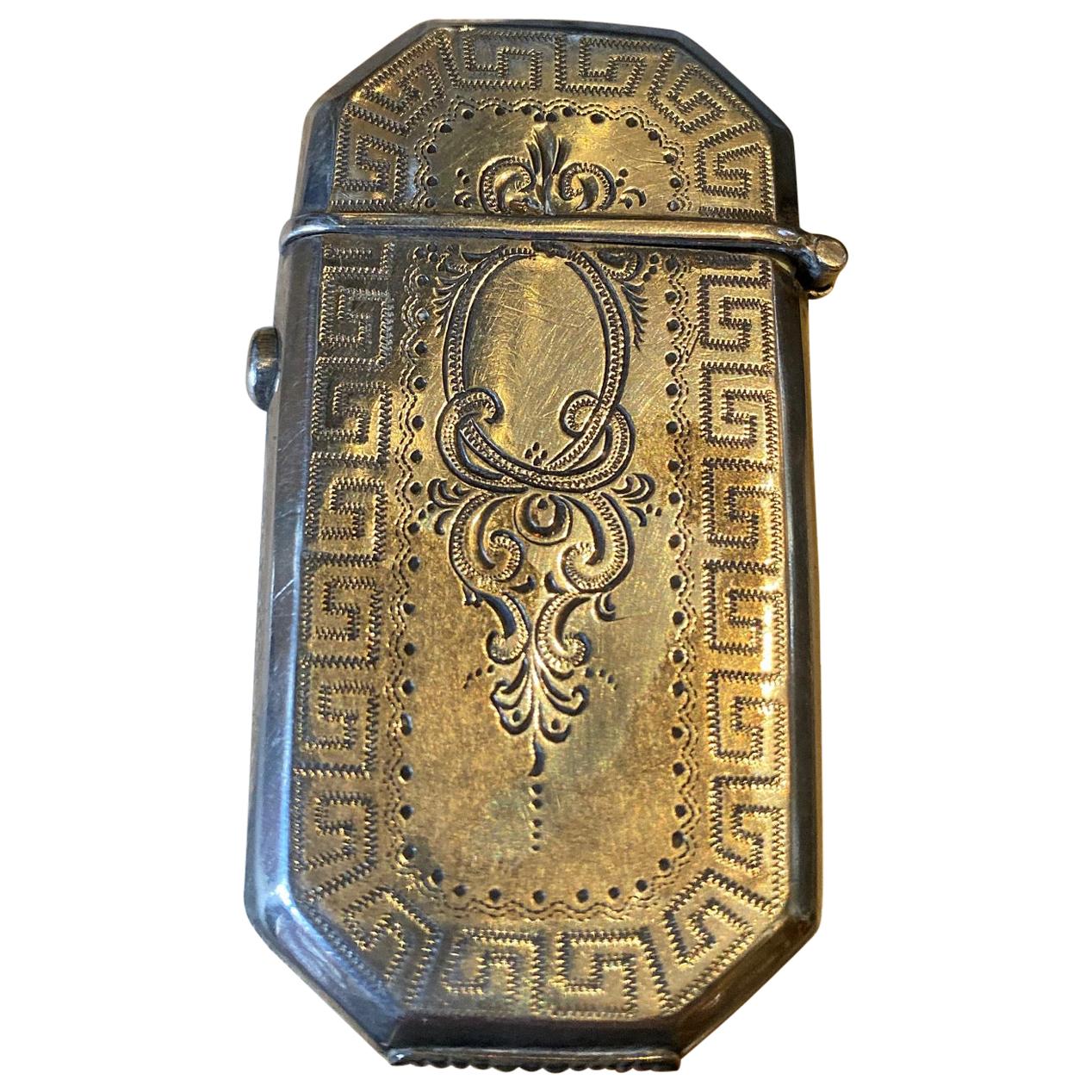 Handcrafted Sterling Silver Match Holder Object Decorative Antique Gift Dealer