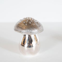 Handcrafted Sterling Silver Mushroom Salt Shaker and Pepper Mill by Missiaglia