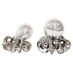 Used Handcrafted Sterling Silver Octopus Salt Shaker and Pepper Mill by Missiaglia