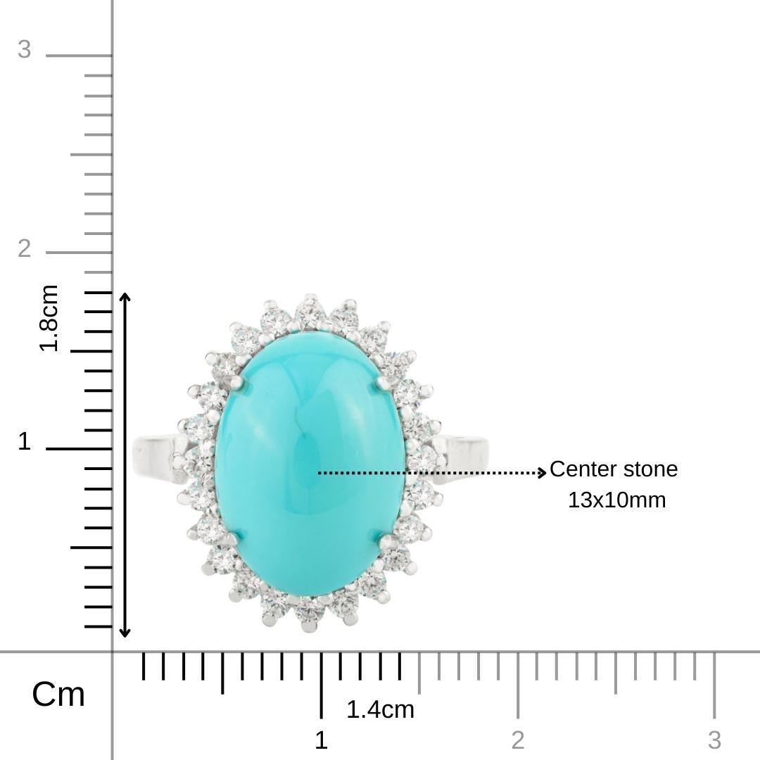 in vendita:  Anello artigianale in argento sterling con centro in turchese e pietra di zircone Gioielleria 10
