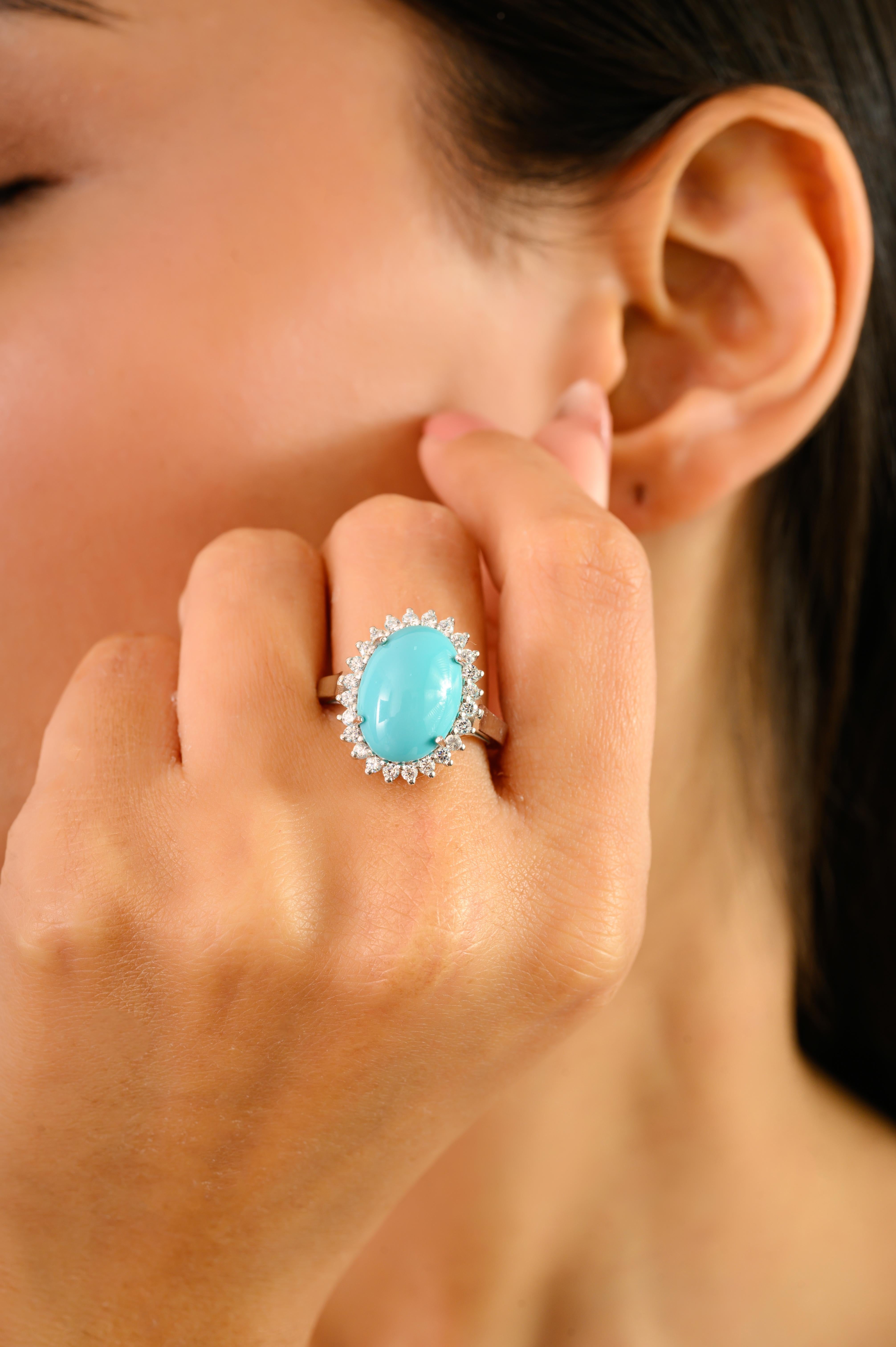 in vendita:  Anello artigianale in argento sterling con centro in turchese e pietra di zircone Gioielleria 8
