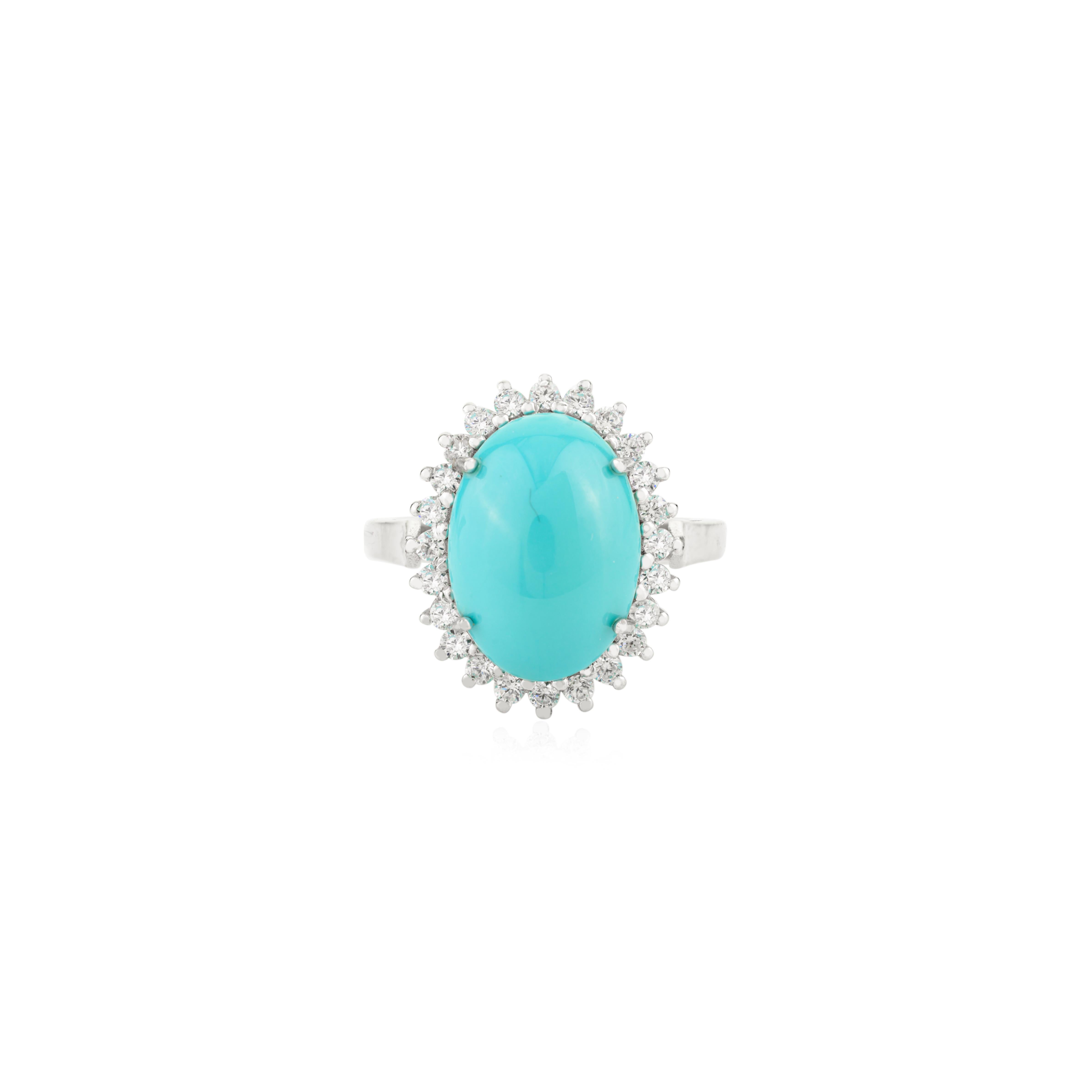 in vendita:  Anello artigianale in argento sterling con centro in turchese e pietra di zircone Gioielleria 9