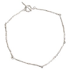 Collar escultórico artesanal de cadena de plata de ley