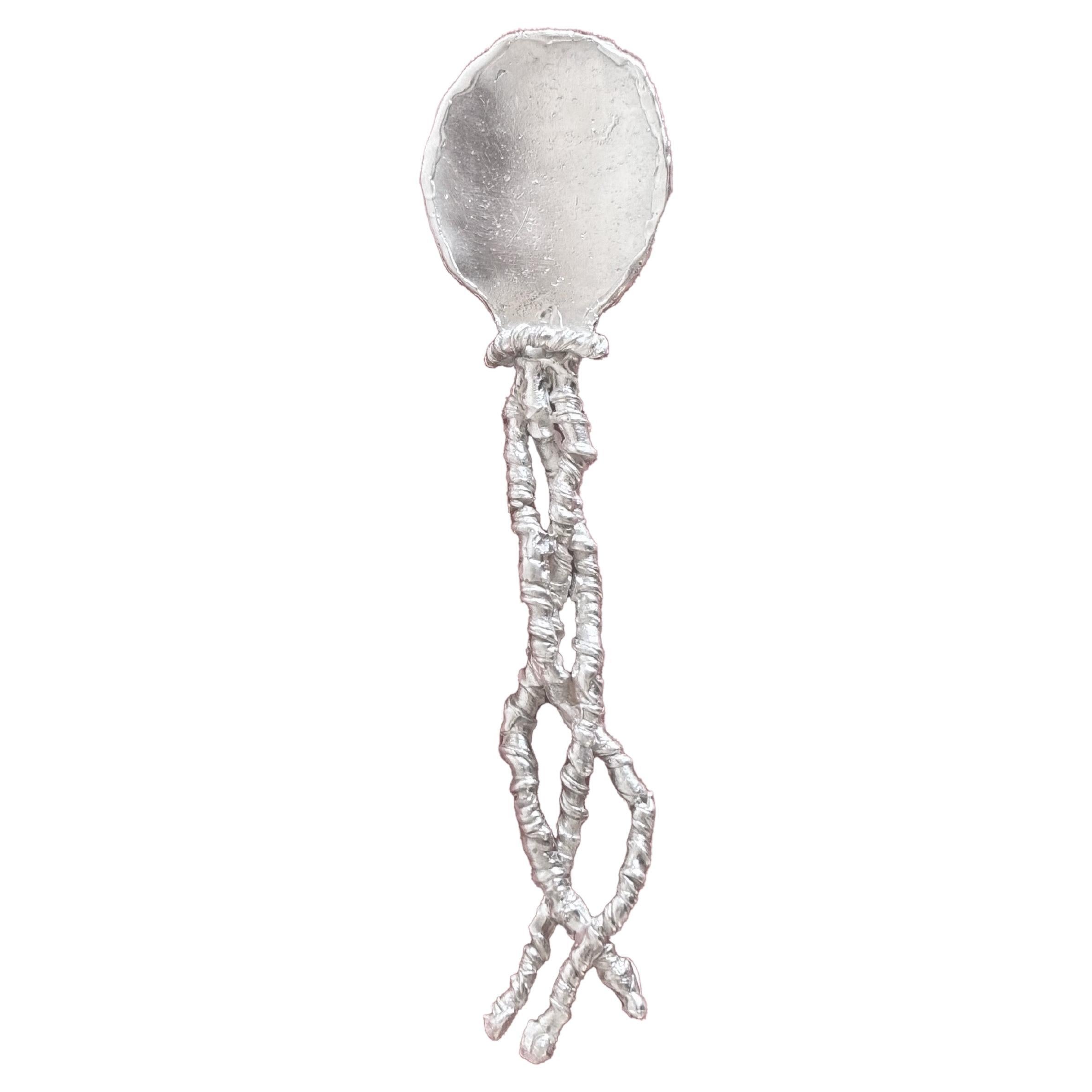 Handcrafted Sterling Silver Serving Spoon / Contemporary Silver Cutlery