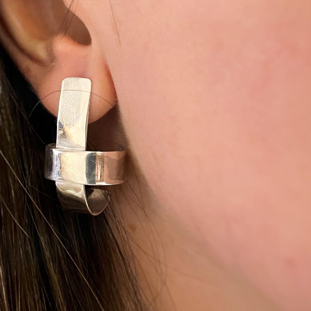 Dolores Ortega Tinkuy Sterling Silver Earrings For Sale 3