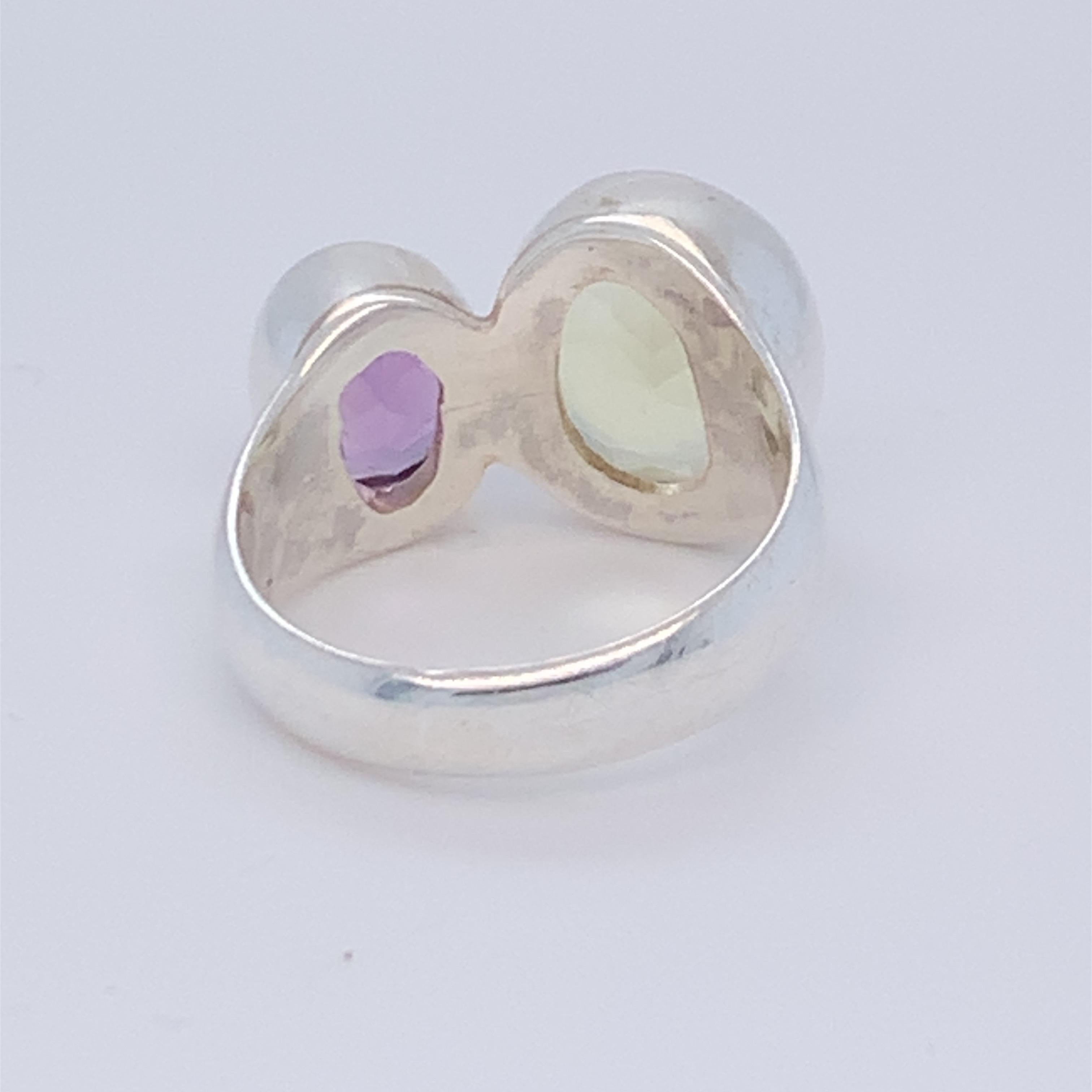 two stone amethyst ring