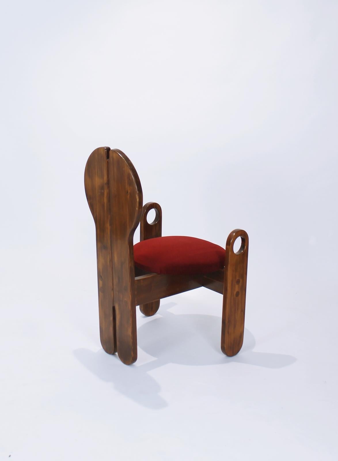 Hand-Crafted Handcrafted Studio Armchair by Szedleczky Design, Hungary, 1970s For Sale