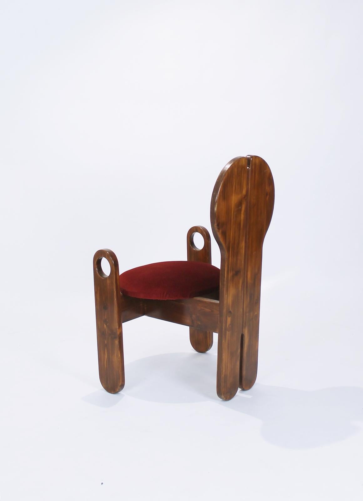 Late 20th Century Handcrafted Studio Armchair by Szedleczky Design, Hungary, 1970s For Sale