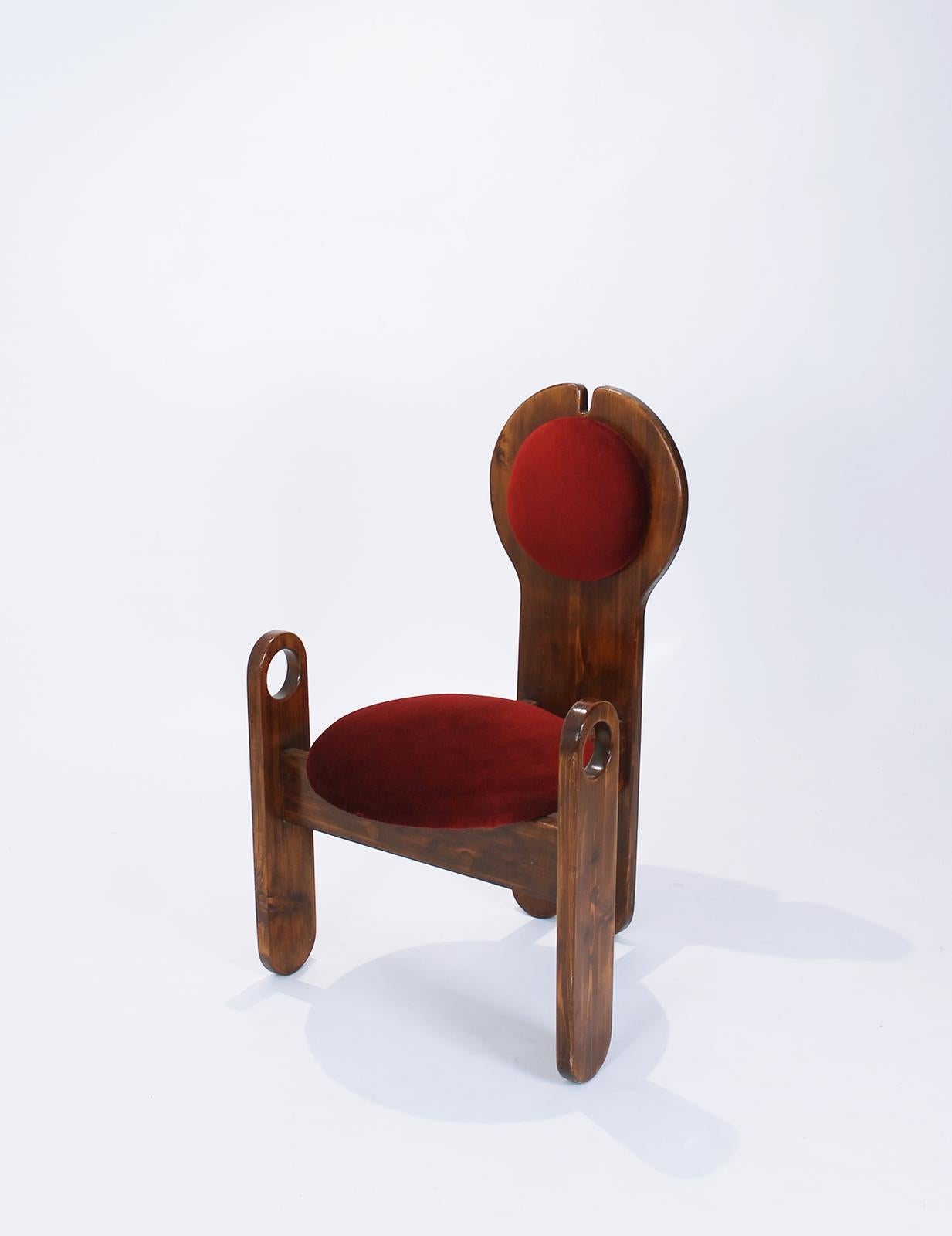 Handcrafted Studio Armchair by Szedleczky Design, Hungary, 1970s For Sale 1