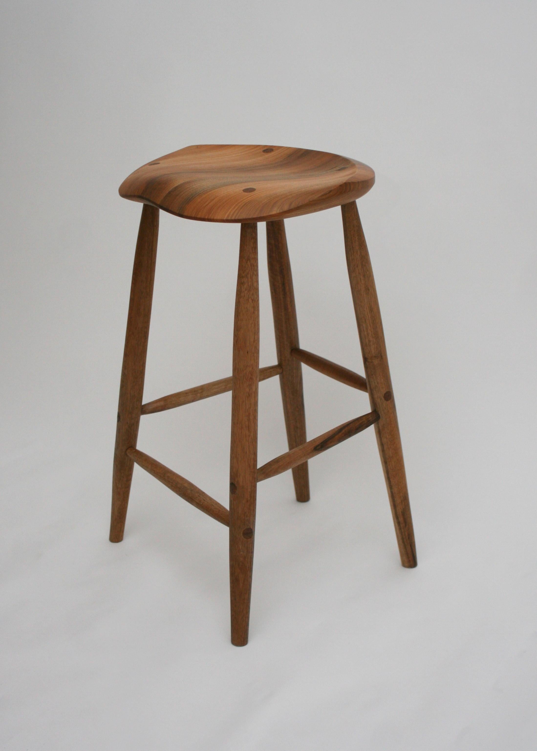Made to order Stool by German Woodworker Fabian Fischer. Made in the tradition and quality of American Studio Craftsmanship. The price reflects the Stool made in Oak but can also be made in Cherry and Walnut for a 10% addition on the price and 20%