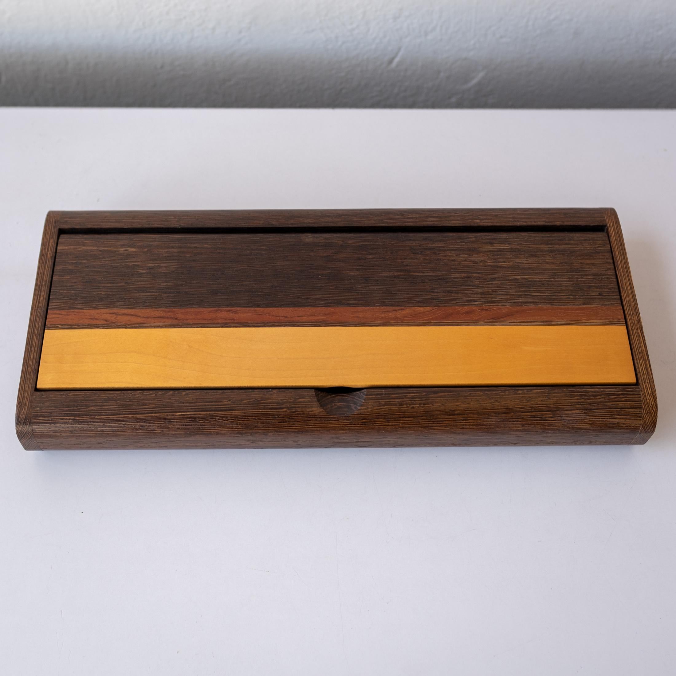 Handcrafted Studio Mixed Exotic Wood Jewelry Box 1