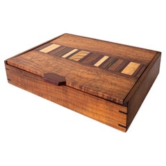 Scatola portagioie in legno esotico misto Studio A realizzata a mano