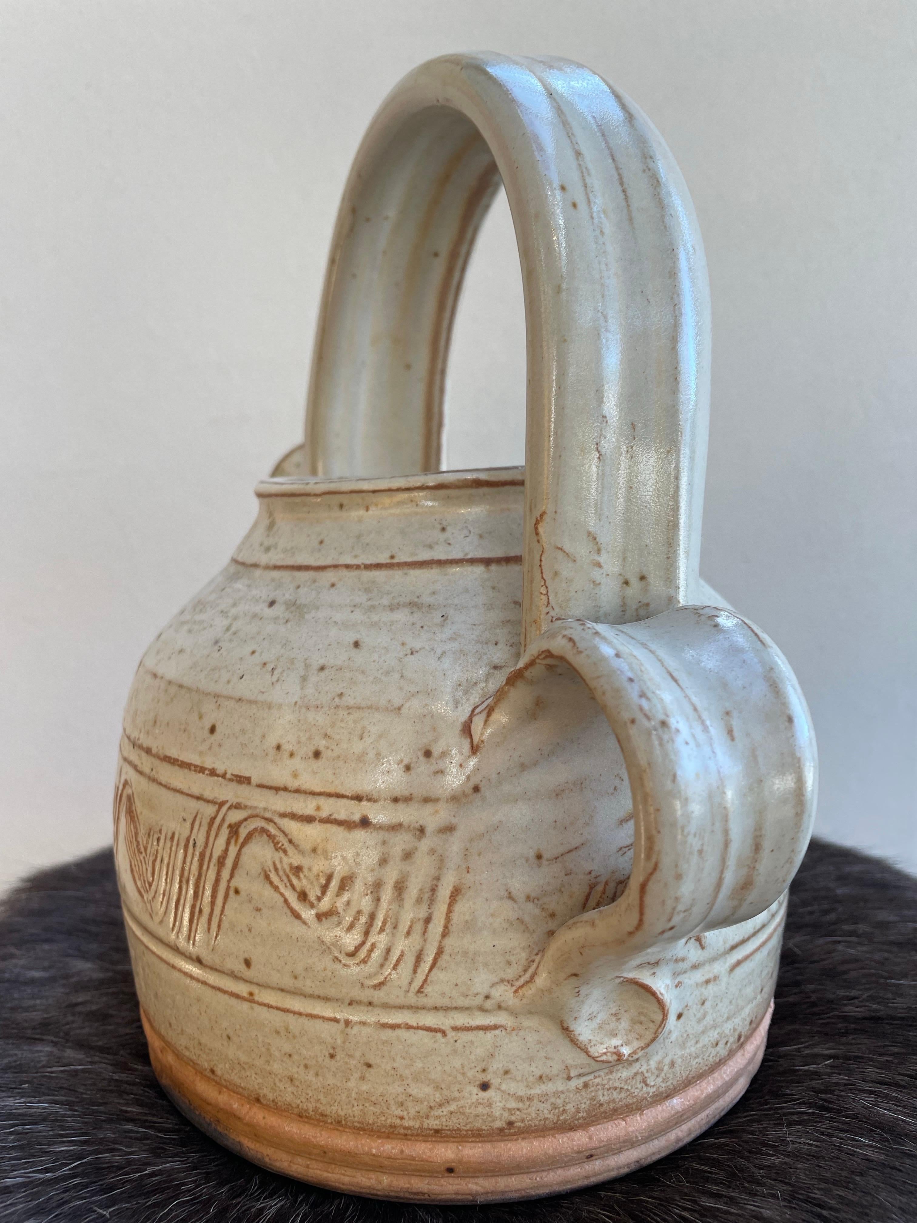 Handcrafted Studio Pottery Teapot with Arched Handle For Sale 1