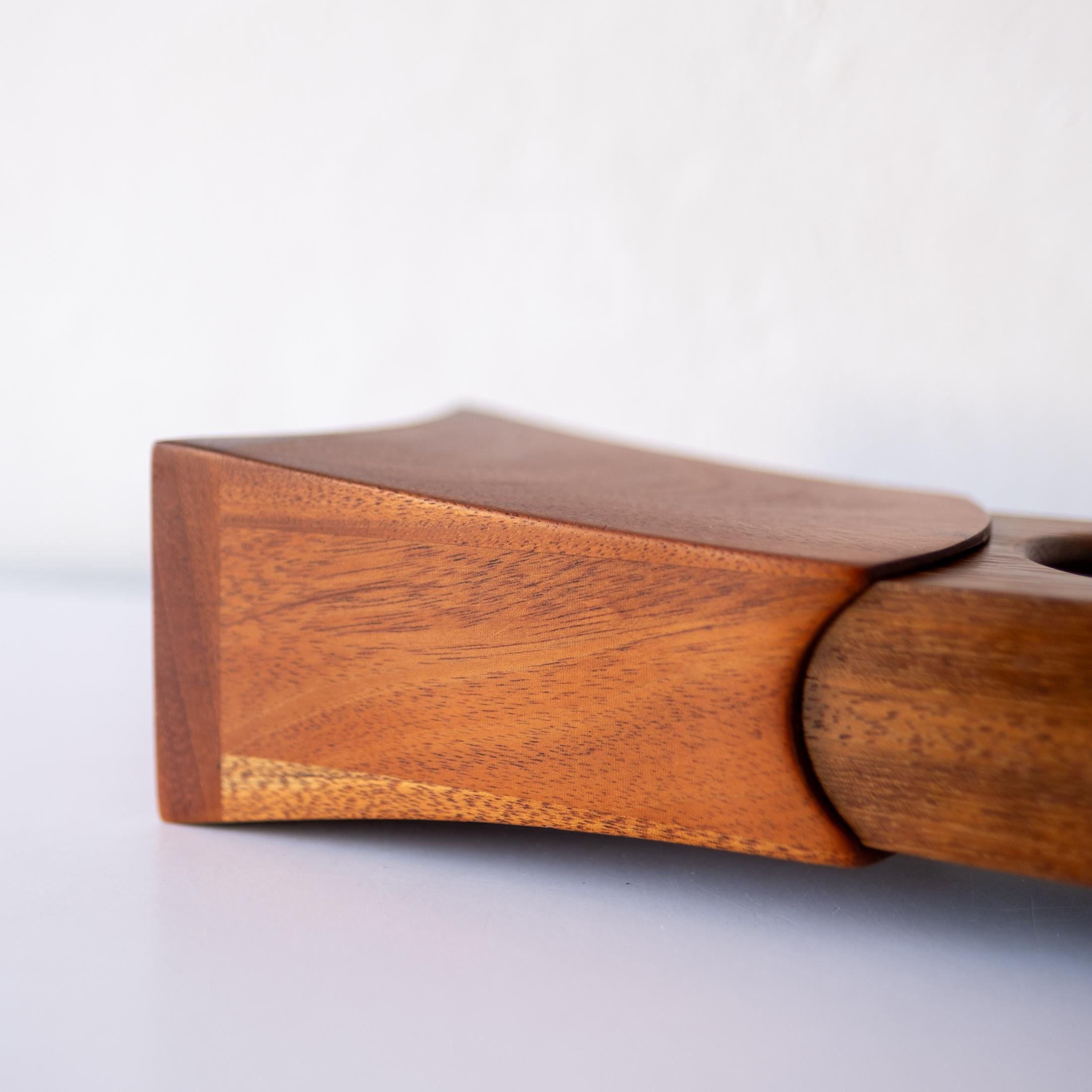 Handcrafted Studio Sculptural Wood Jewelry Ring Box 1970s 6
