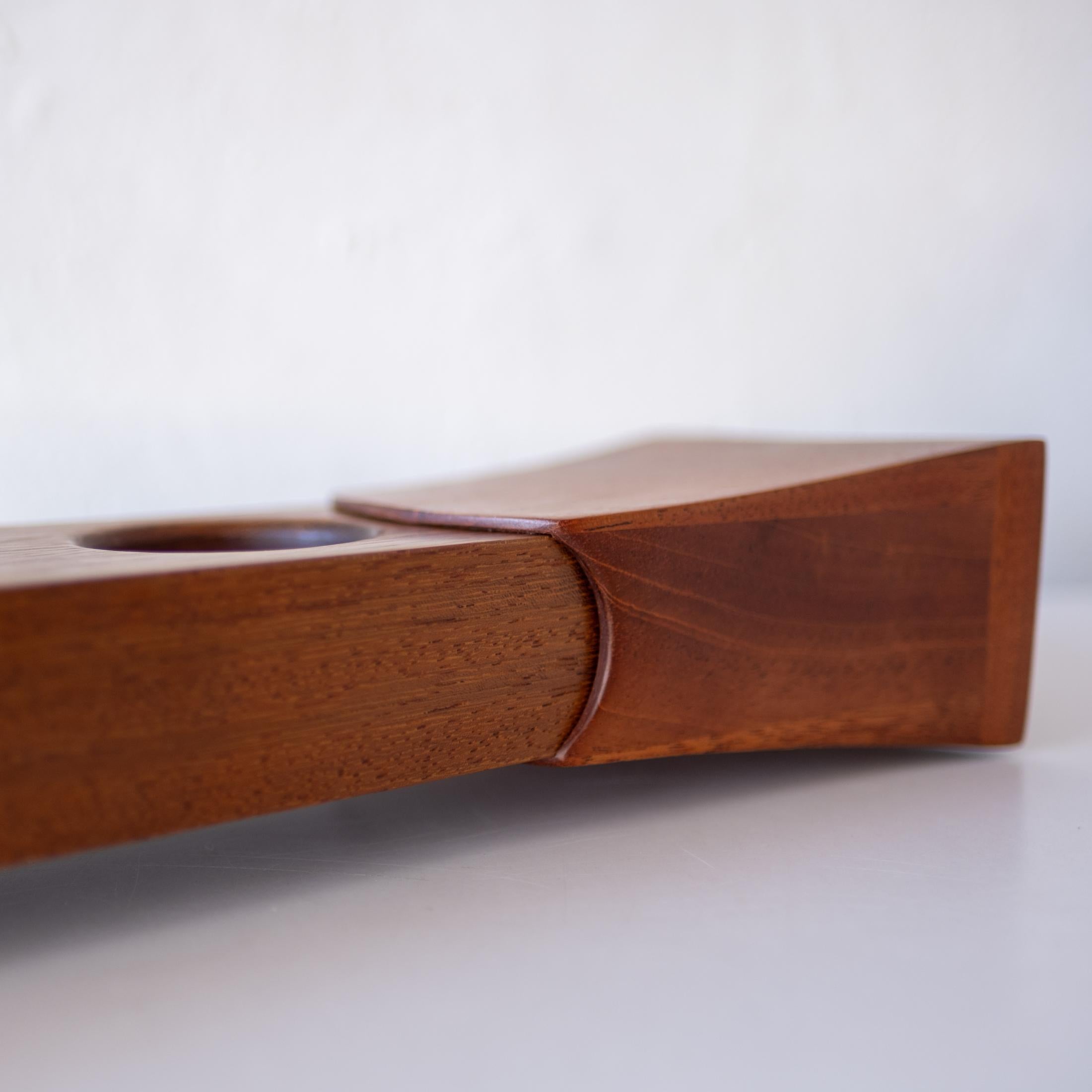 Handcrafted Studio Sculptural Wood Jewelry Ring Box 1970s 8