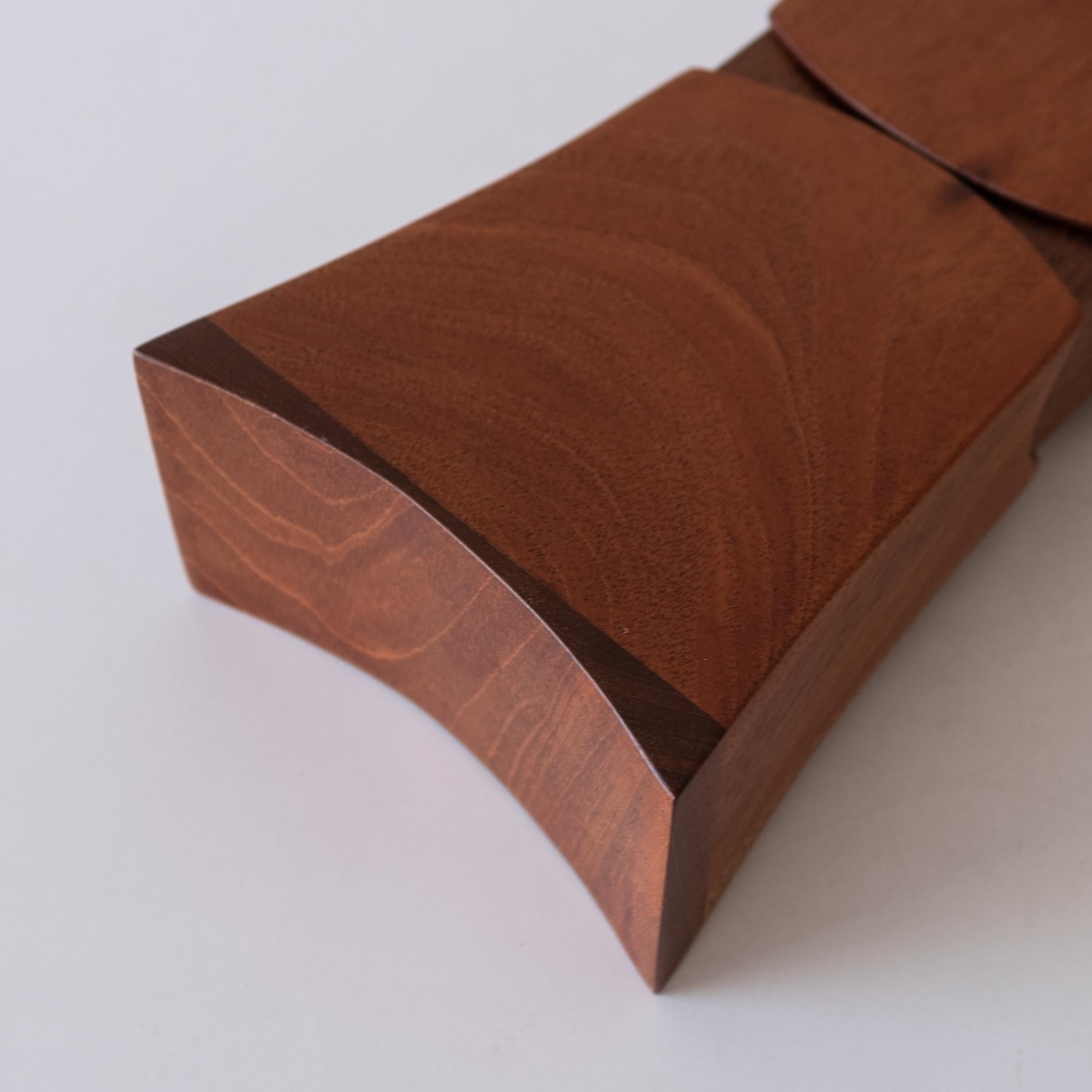 Handcrafted Studio Sculptural Wood Jewelry Ring Box 1970s 10