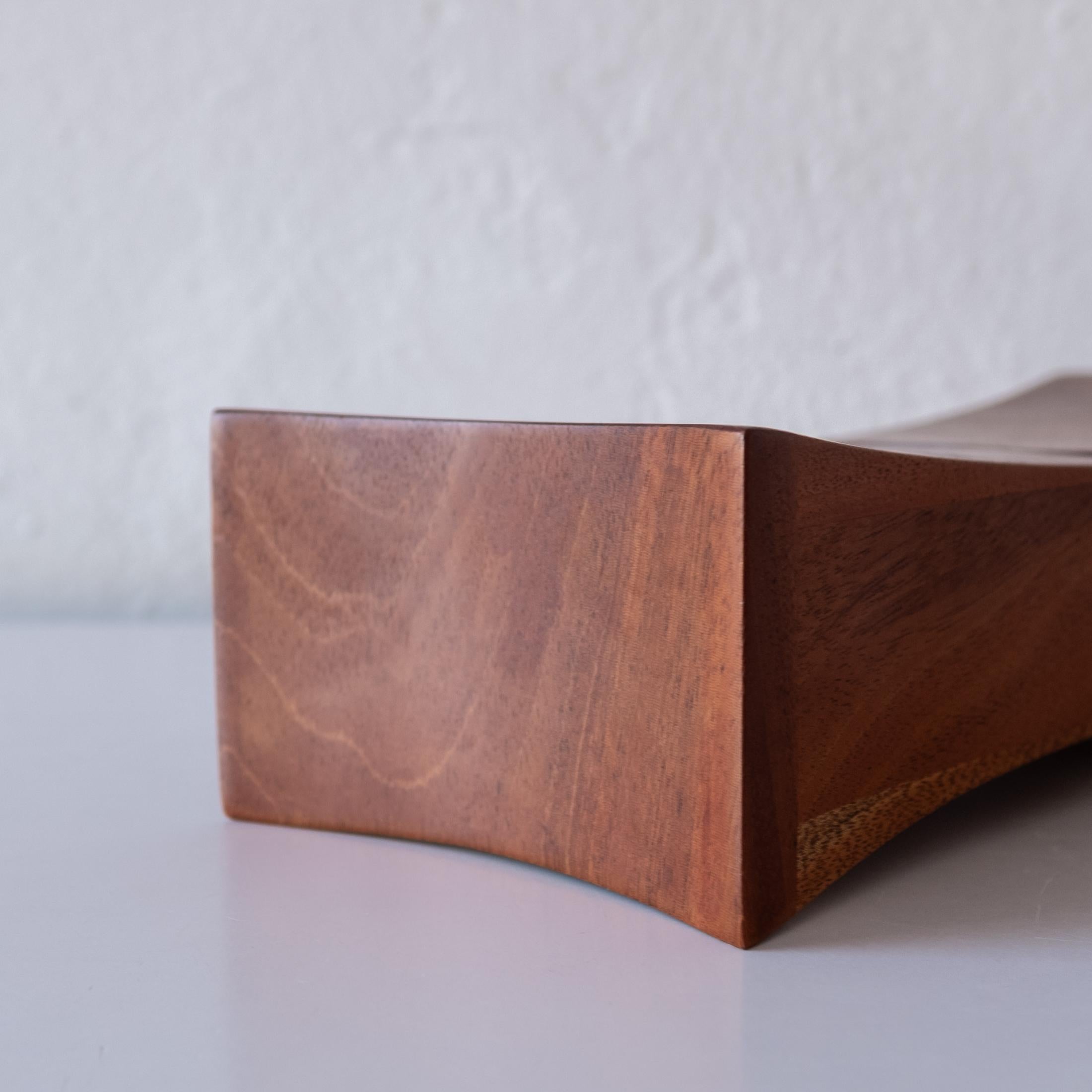 Handcrafted Studio Sculptural Wood Jewelry Ring Box 1970s 11