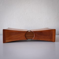 Handcrafted Studio Sculptural Wood Jewelry Ring Box 1970s