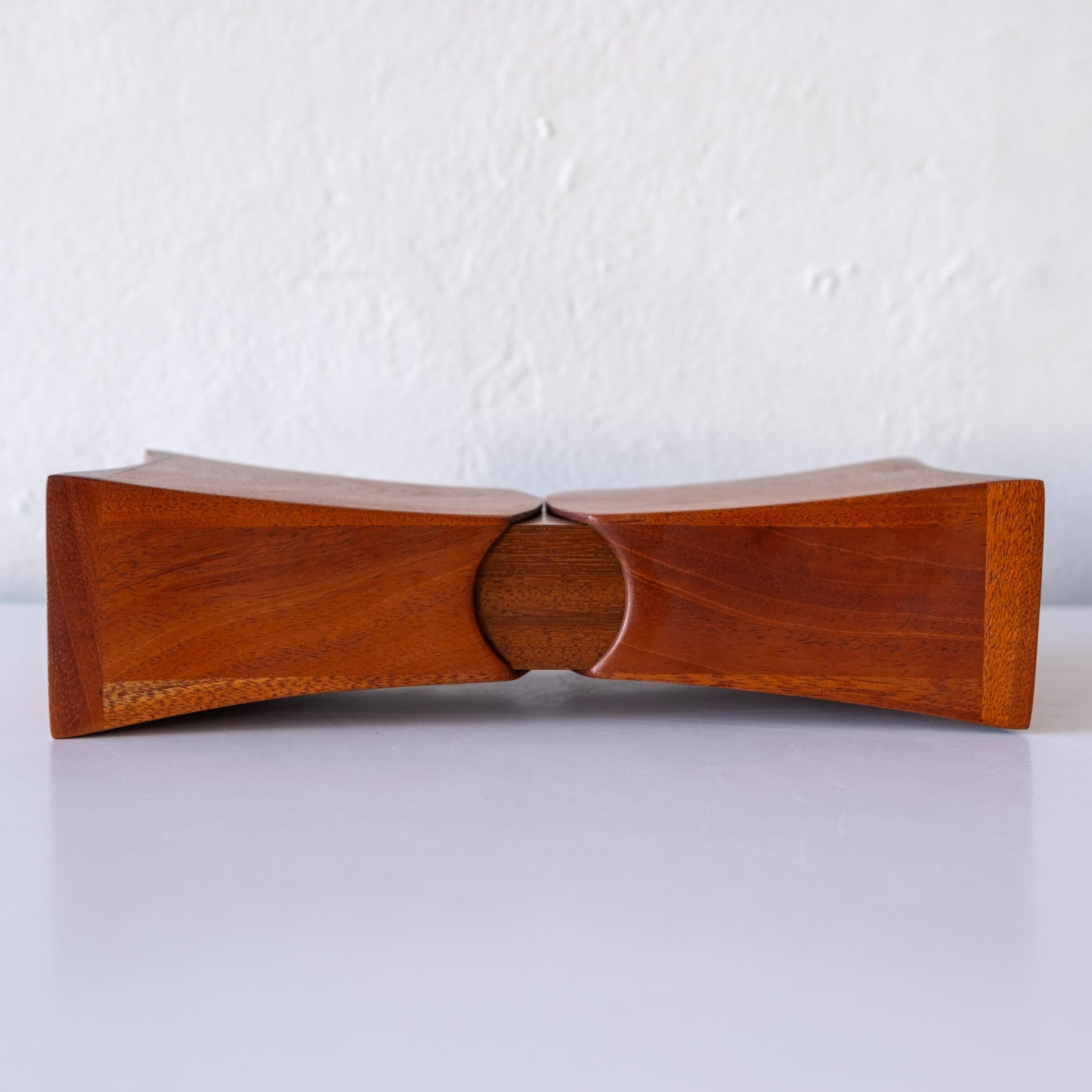 Organic Modern Handcrafted Studio Sculptural Wood Jewelry Ring Box 1970s