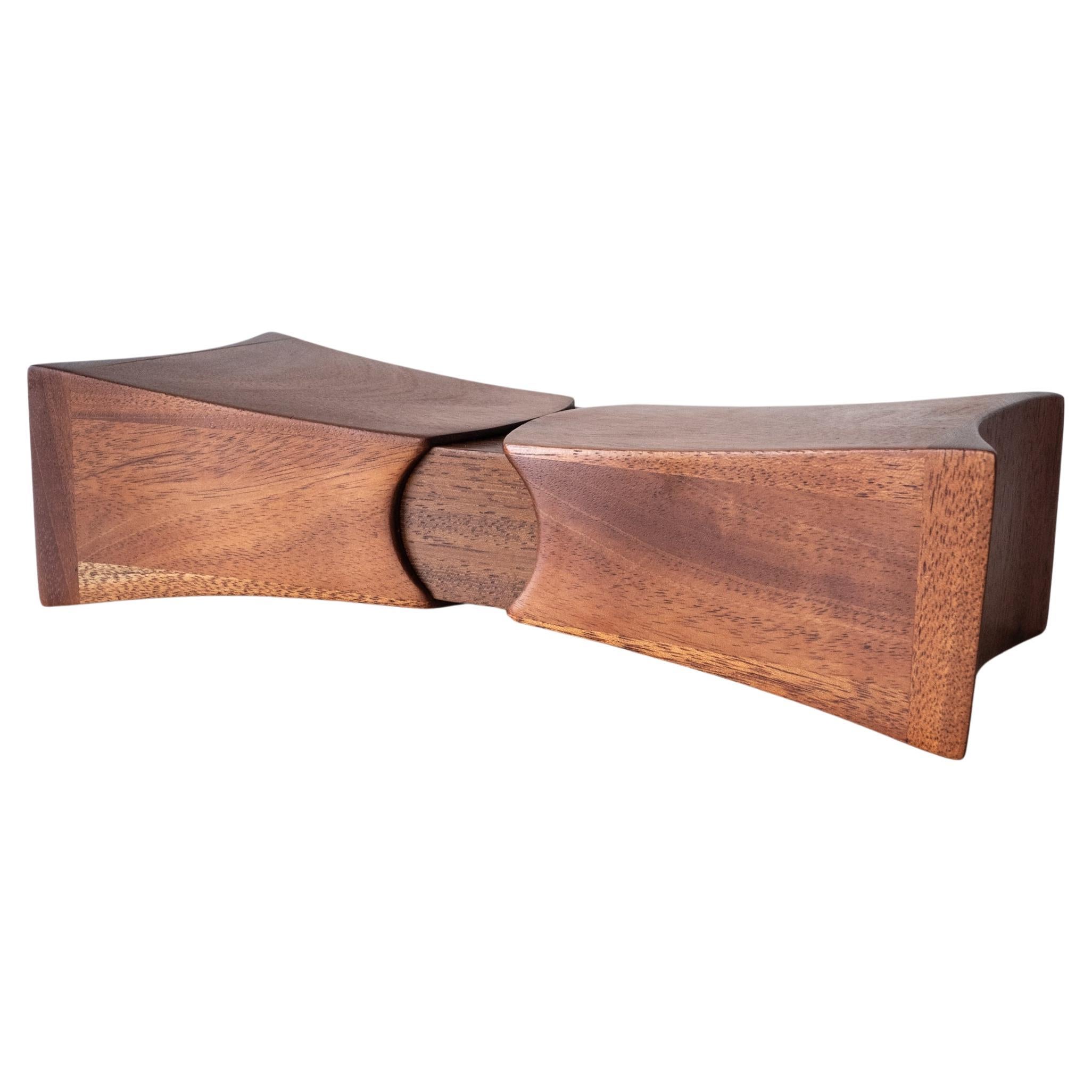 Handcrafted Studio Sculptural Wood Jewelry Ring Box 1970s