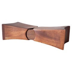 Handcrafted Studio Sculptural Wood Jewelry Ring Box 1970s