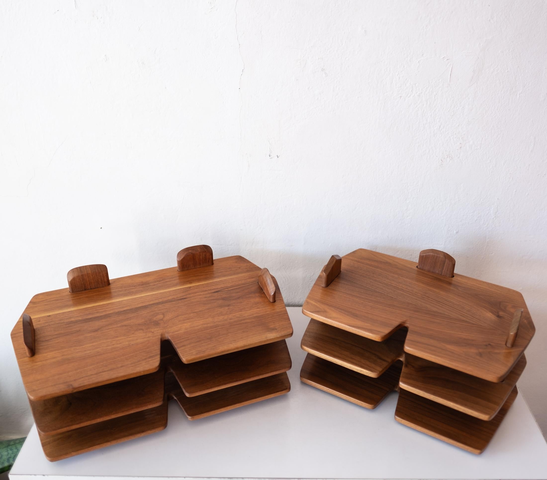 American Handcrafted Studio Wood Letter Trays by Appalachian Artist Kelly Mehler For Sale
