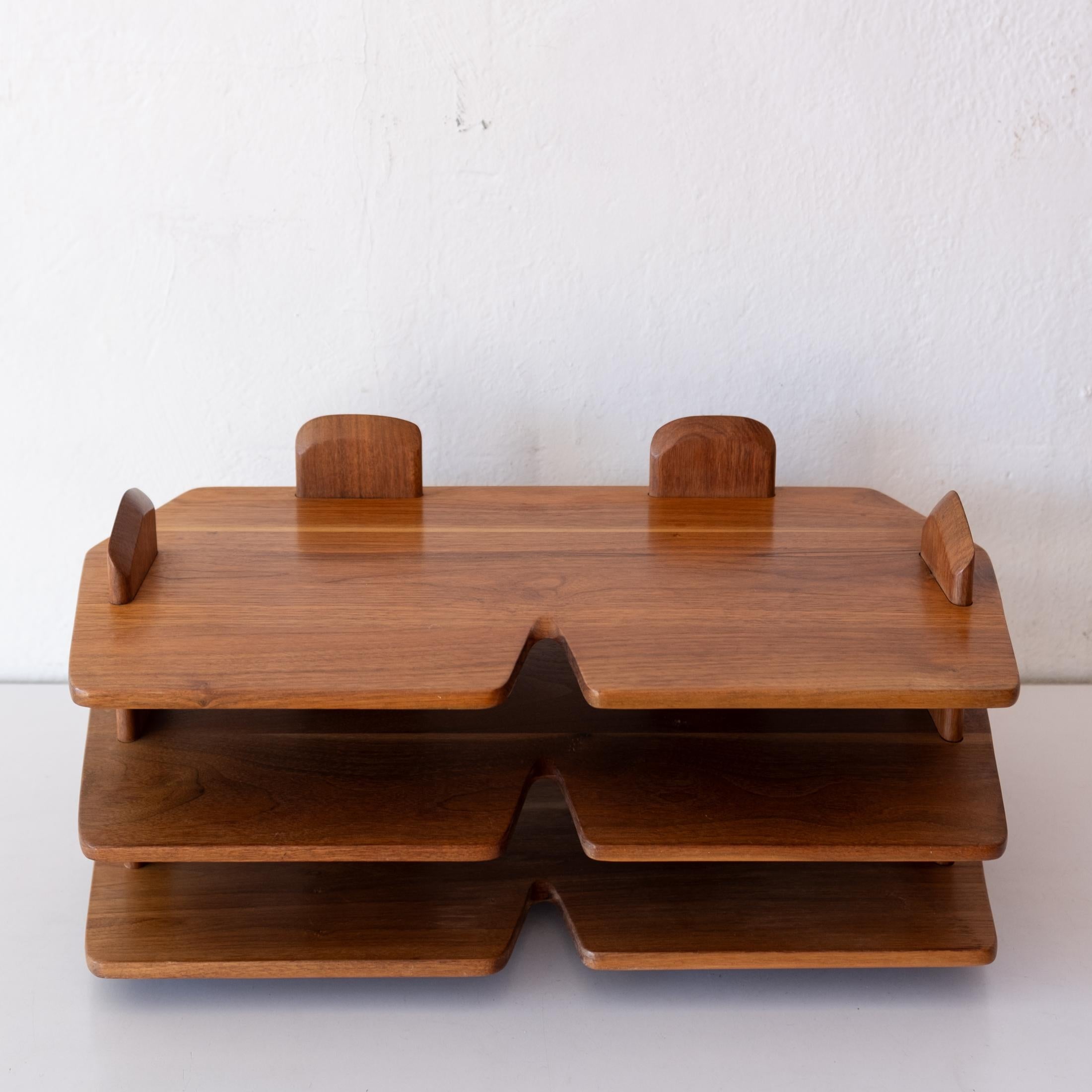 Late 20th Century Handcrafted Studio Wood Letter Trays by Appalachian Artist Kelly Mehler For Sale