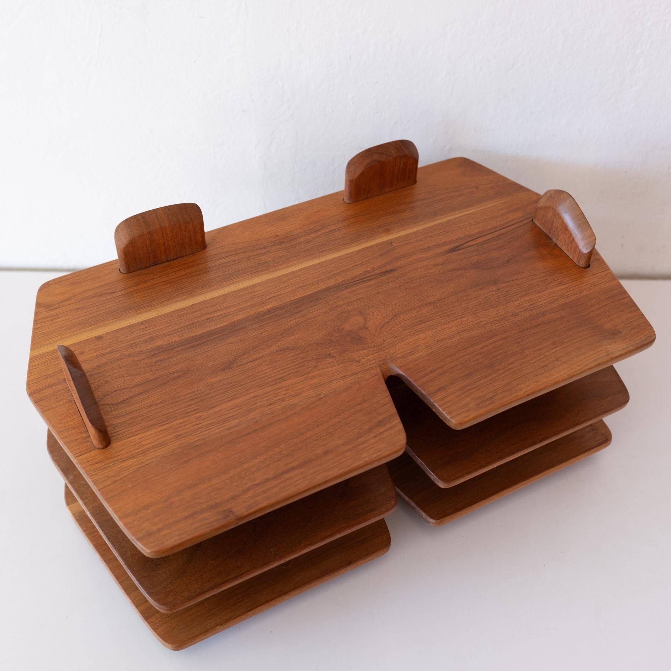 Walnut Handcrafted Studio Wood Letter Trays by Appalachian Artist Kelly Mehler For Sale