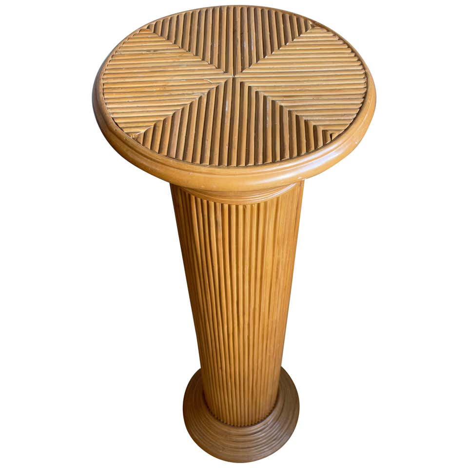 Handcrafted and Stylish Mid-Century Modern Rattan Pedestal / Plant ...