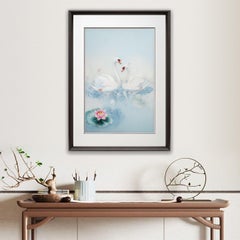 Handcrafted Suzhou Silk Embroidery Swan Water Scene Wall Art