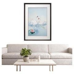 Handcrafted Suzhou Silk Embroidery Swan Water Scene Wall Art
