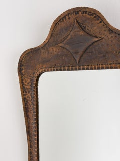 Handcrafted Swedish Copper Hall Mirror, Mid-Century Modern