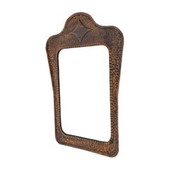 Handcrafted Swedish Copper Hall Mirror, Mid-Century Modern