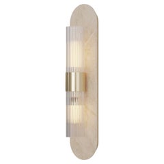 Handcrafted Taj Wall Lamp with Polished Brass & Fluted Glass by Nolita Harbour