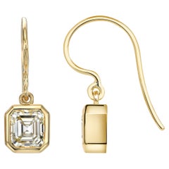Handgefertigte Teddi-Diamant-Tropfen-Ohrringe mit Asscher-Schliff von Single Stone