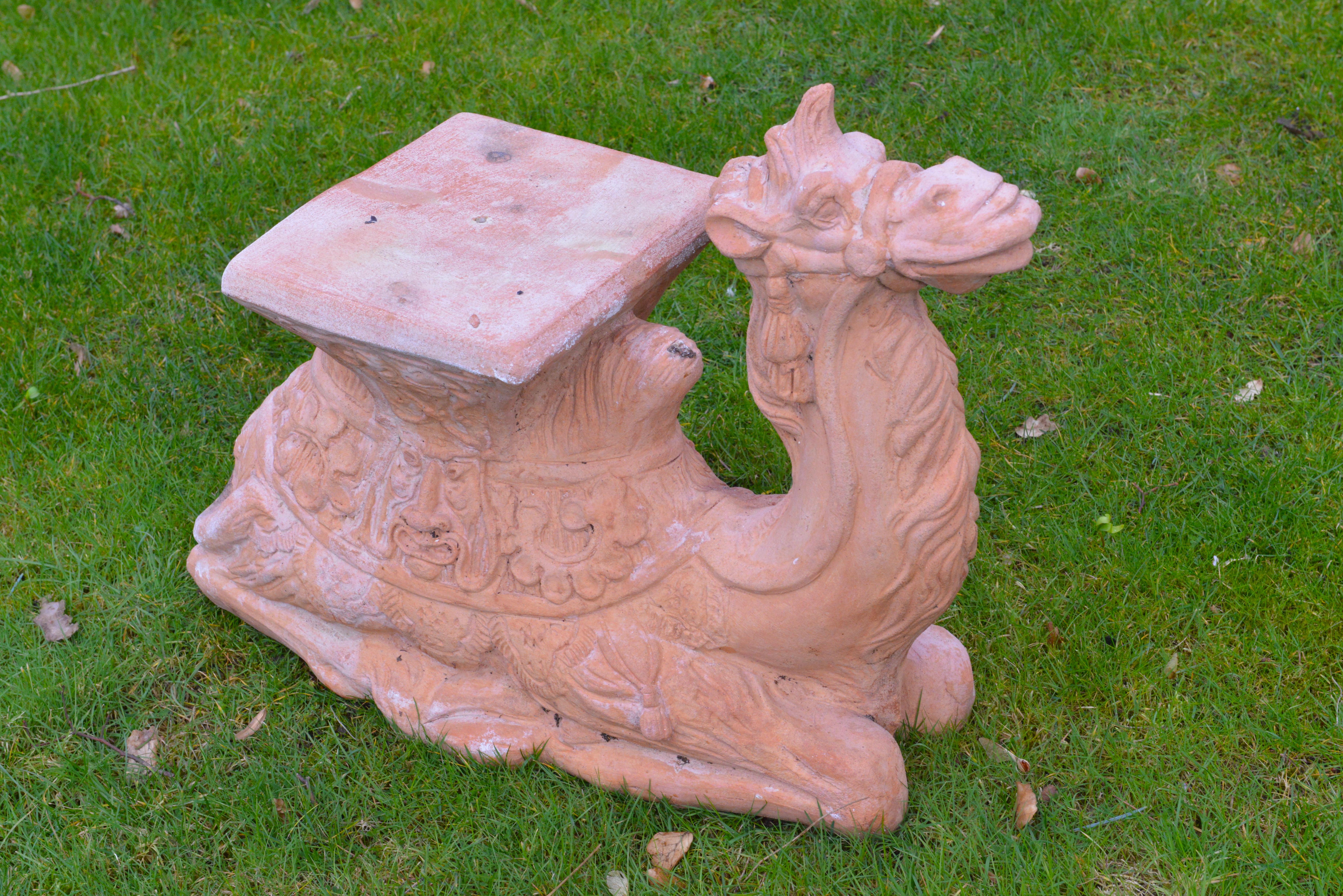 Handcrafted Terracotta Tuscan Camel Seat or Table 2016 7