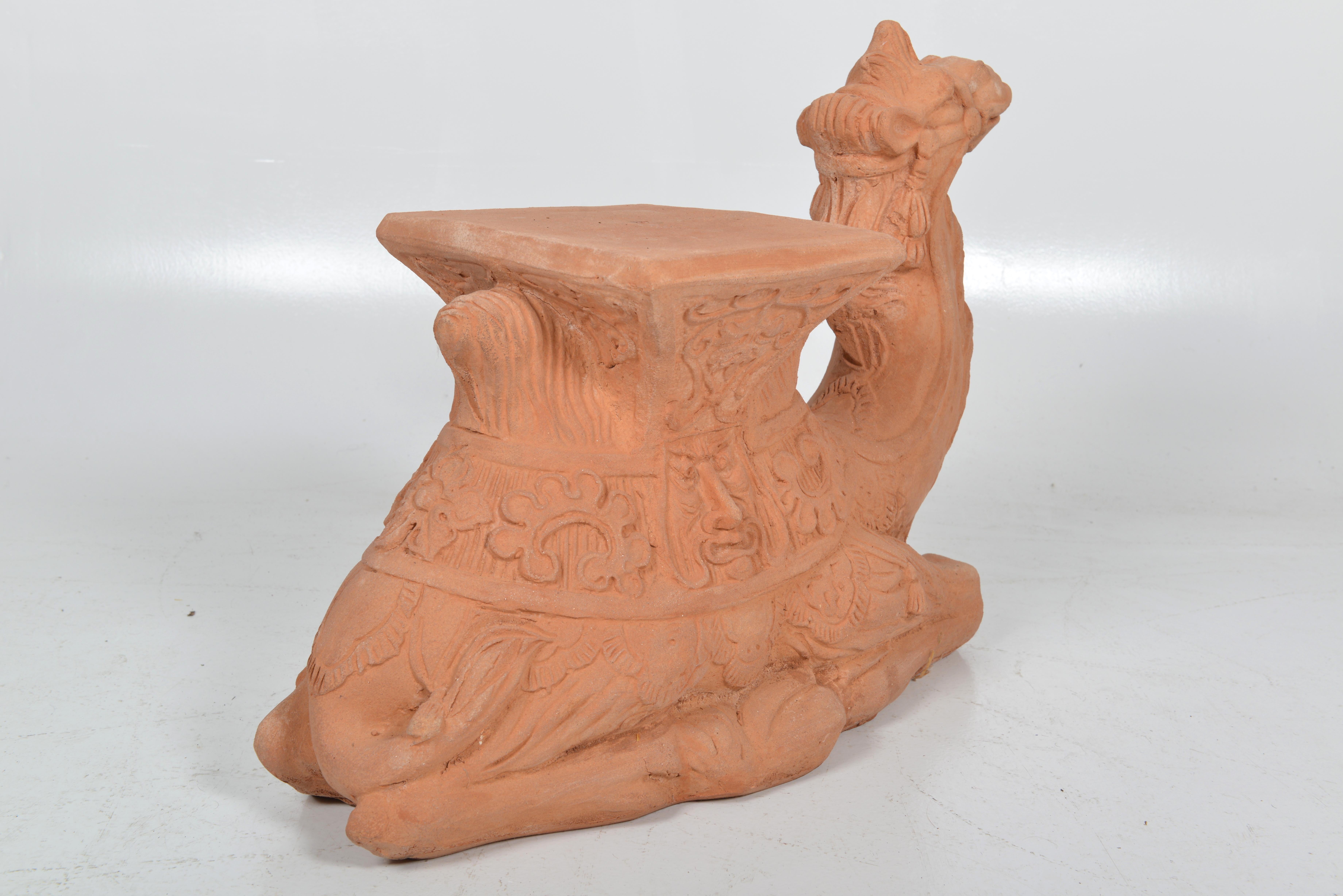 Handcrafted Terracotta Tuscan Camel Seat or Table 2016 3