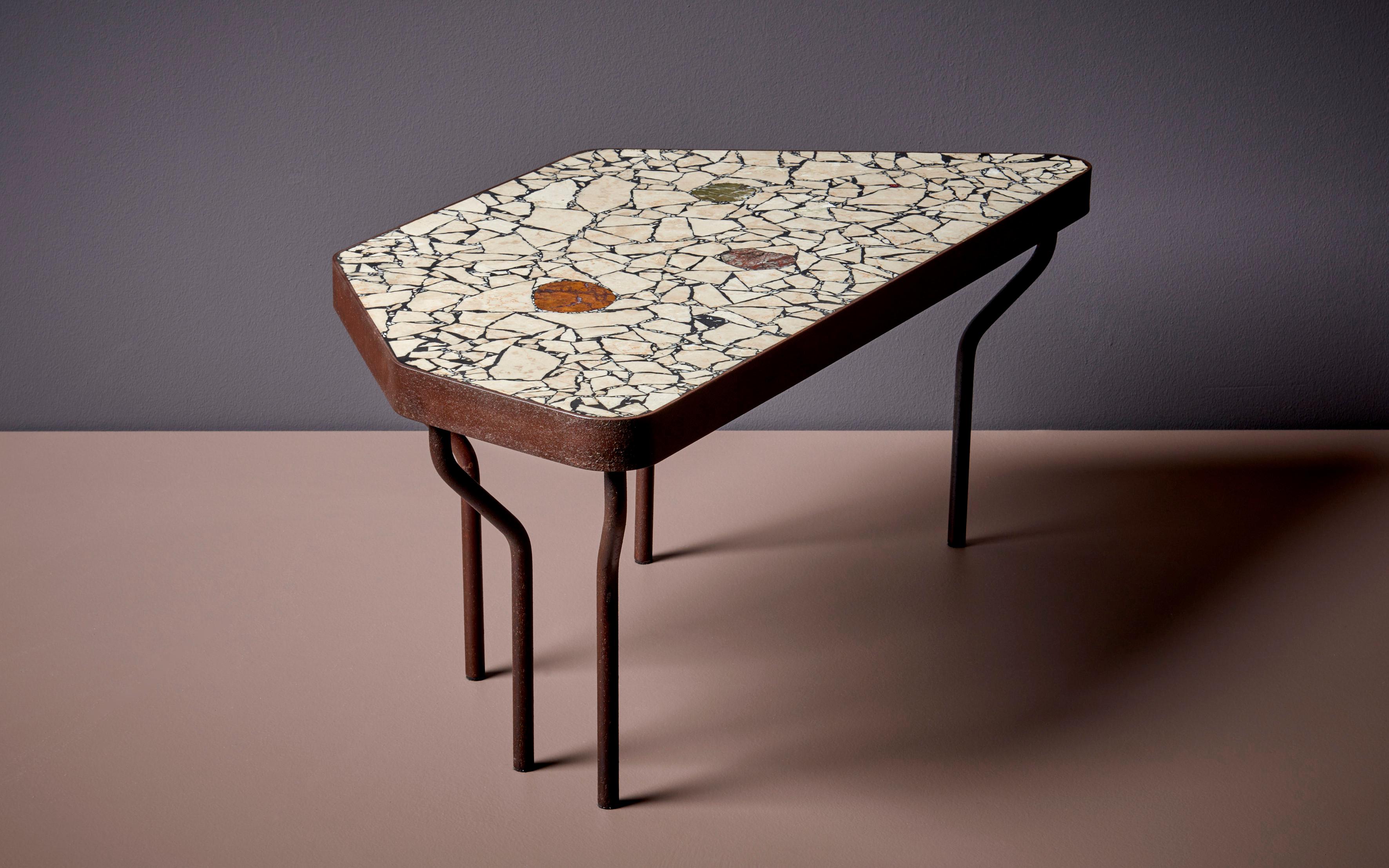 Hand-Crafted Handcrafted Terrazzo Coffee Table Beige 