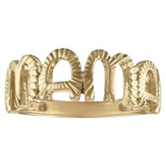Bague MAMA en or 14K à l'aspect texturé, fabriquée à la main