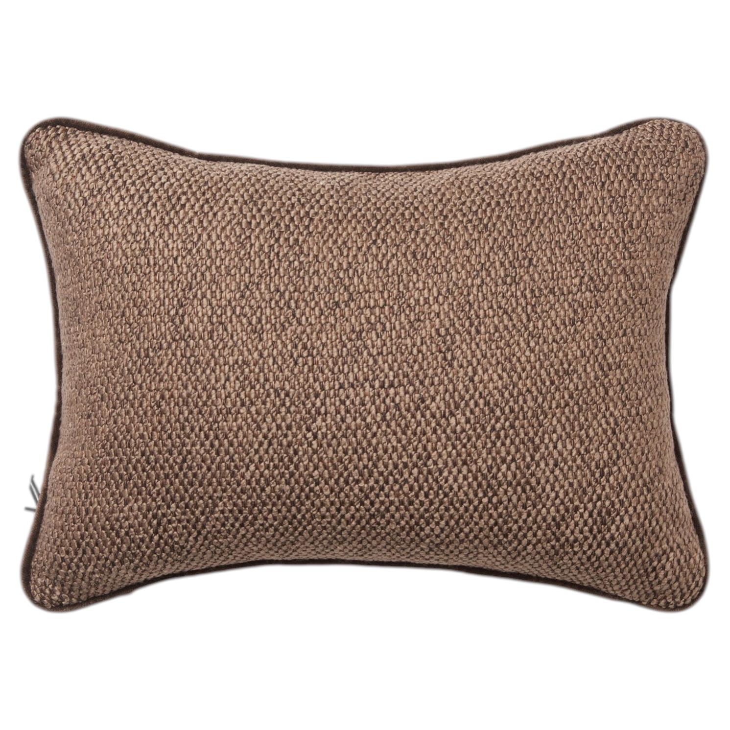 Handcrafted Textured Weave Cushion with Piping, Made in Como, Italy