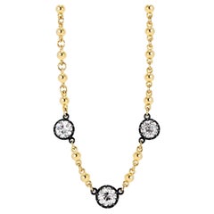 Handcrafted Three Stone Rosalina Necklace by Single Stone