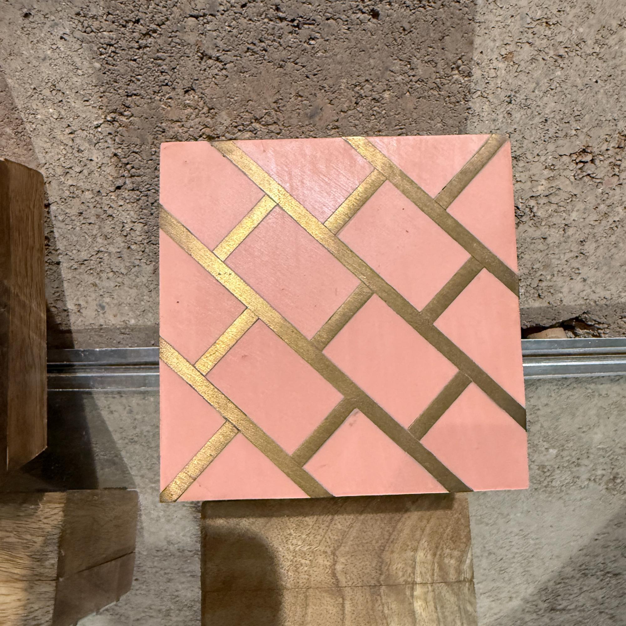 Handcrafted Three Trinket Boxes Mod Geometric Design For Sale 8