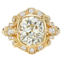 Handcrafted Tiffany Cushion Cut Diamond Ring by Single Stone