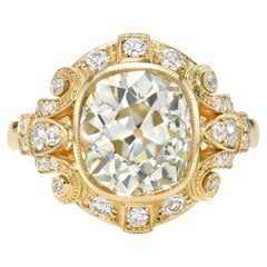 Anello con diamante taglio cuscino Tiffany fatto a mano da Single Stone