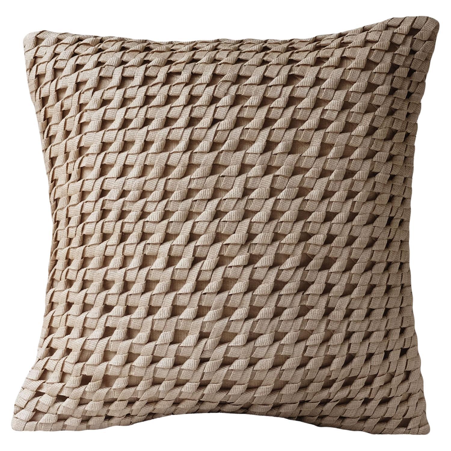 Handcrafted T'nalak Diagonal Knot Weave Cushion Cover For Sale