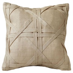 Handcrafted T'nalak Solihiya Weave Cushion Cover in Light Sand