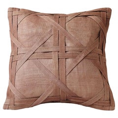 Handcrafted T'nalak Solihiya Weave Cushion Cover in Rust