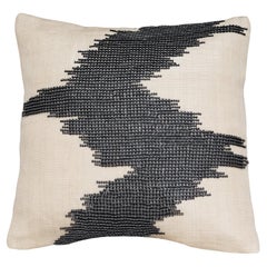 Handcrafted T'nalak Wave Beaded Cushion Cover in Black